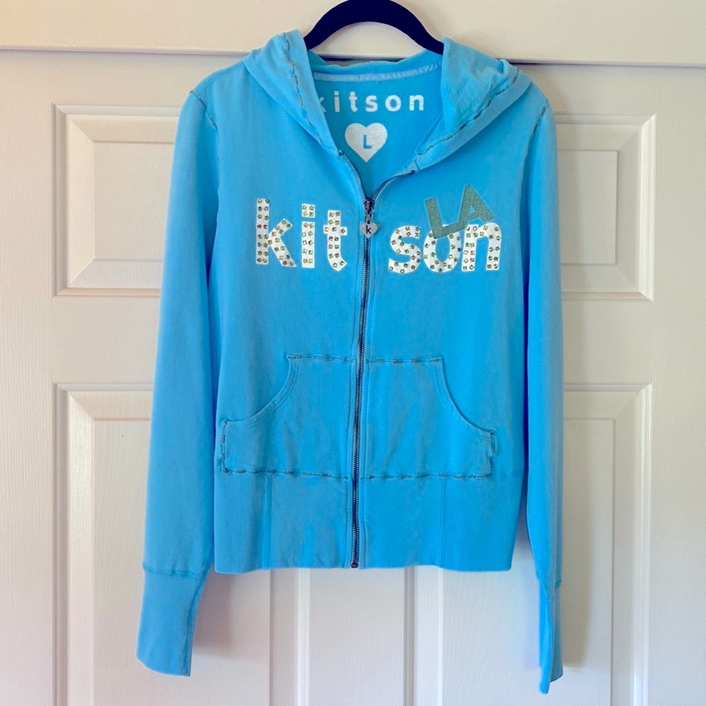 Kitson LA Women's Turquoise Zip Hoodie